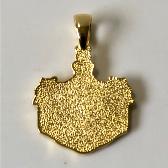 14k Hawaiian Coat of Arms Pendant Necklace Set 2mm - Picture 9 of 13